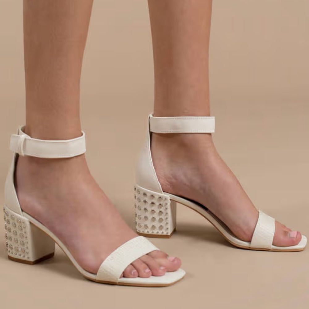 DOLCE VITA | DORAH Studded High Heel Sandals - Light Denim